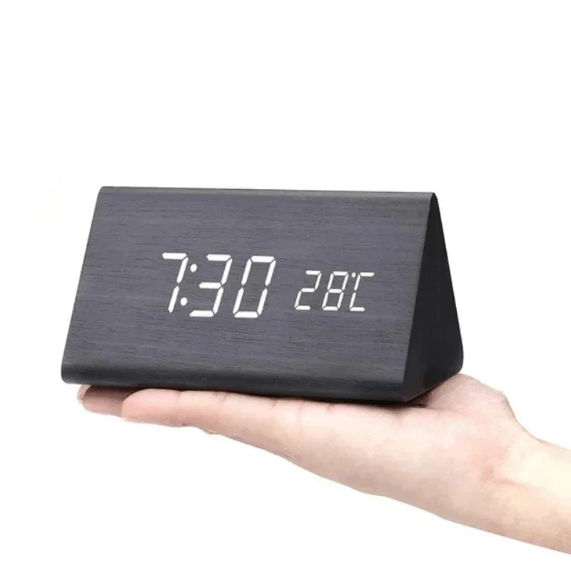 Digital Alarm Clock Silent LED Time & Temperature