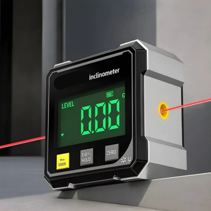 Digital Angle Gauge Laser Guide, LCD Display & Magnetic Base