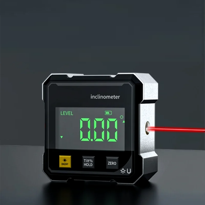 Digital Angle Gauge Laser Guide, LCD Display & Magnetic Base