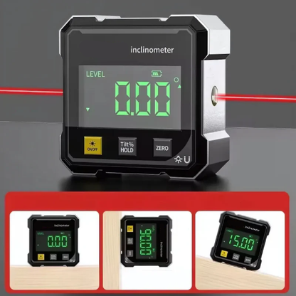 Digital Angle Gauge Laser Guide, LCD Display & Magnetic Base