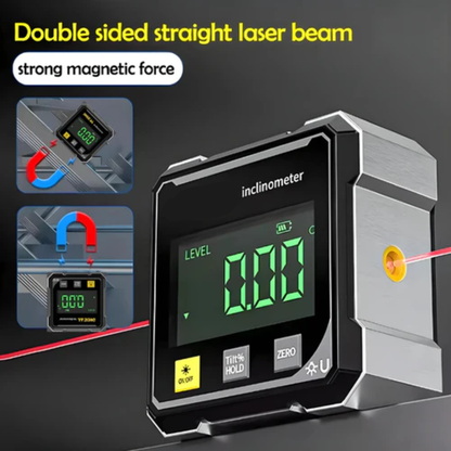 Digital Angle Gauge Laser Guide, LCD Display & Magnetic Base