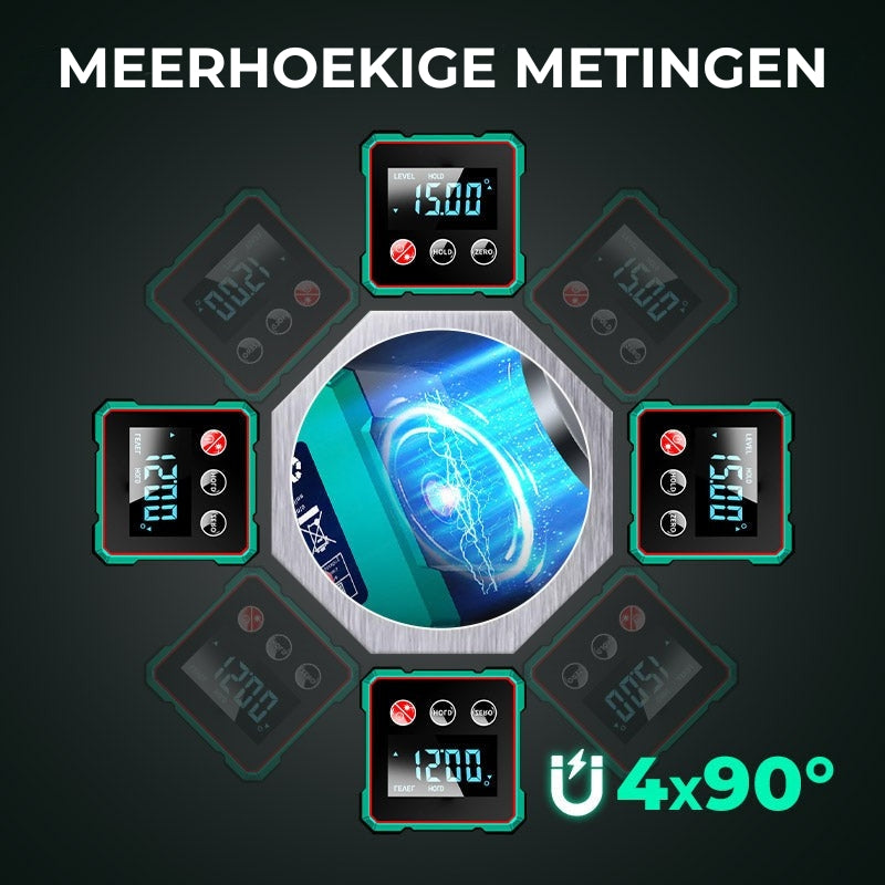 Digital Angle Meter Magnetic Base & Auto-Rotating Display