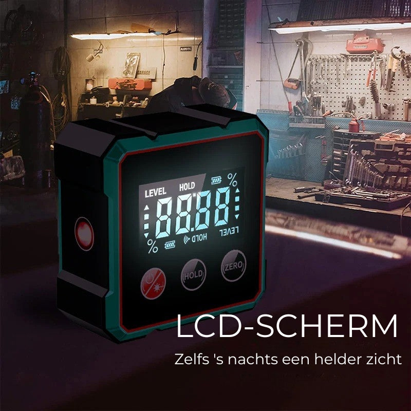 Digital Angle Meter Magnetic Base & Auto-Rotating Display