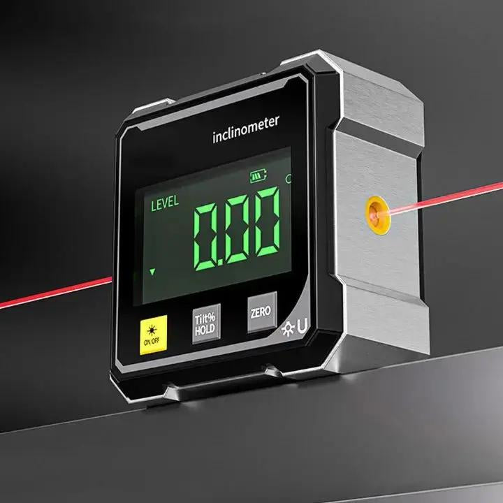 Digital Inclinometer Laser Line & Magnetic Base USB Rechargeable