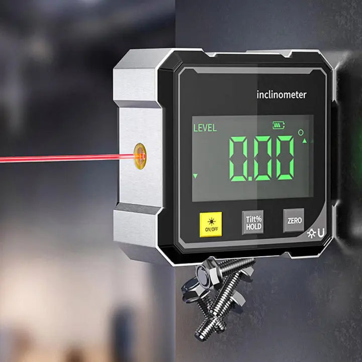 Digital Inclinometer Laser Line & Magnetic Base USB Rechargeable