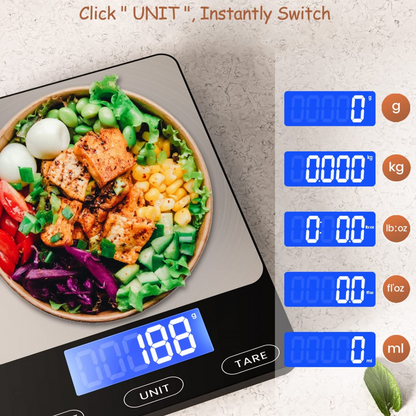 Digital Kitchen Scale 15 kg Backlit LCD & Tare