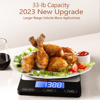 Digital Kitchen Scale 15 kg Backlit LCD & Tare