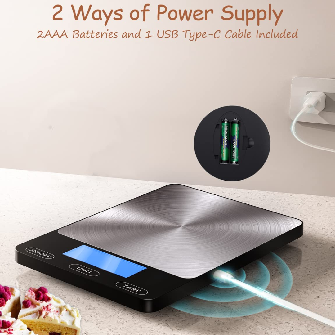 Digital Kitchen Scale 15 kg Backlit LCD & Tare