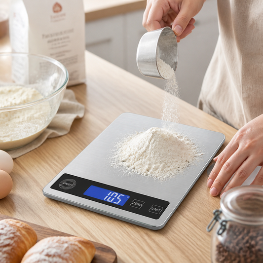 Digital Kitchen Scale Waterproof Stainless Steel USB Rechargeable