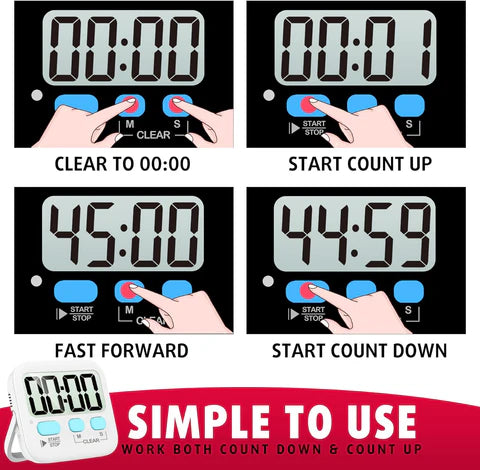 Digital Kitchen Timer Extra-Large LCD Set of 2
