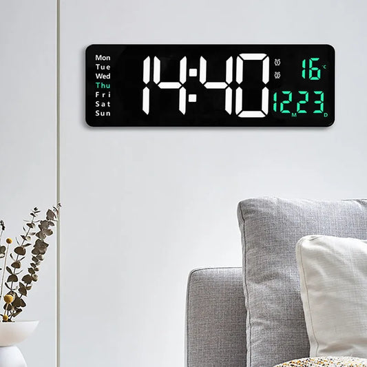 Digital LED Wall Clock 16-Inch Timer & Dual Alarm