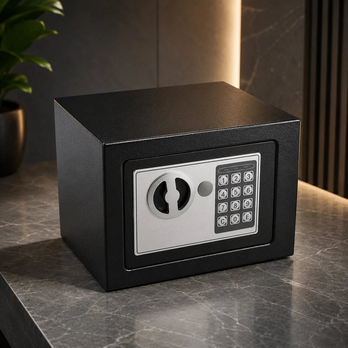 Digital Safe Compact Steel Keypad & Fire-Resistant Bag