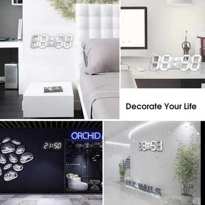 Digital Wall Clock 15 Inch 3D LED Remote Control