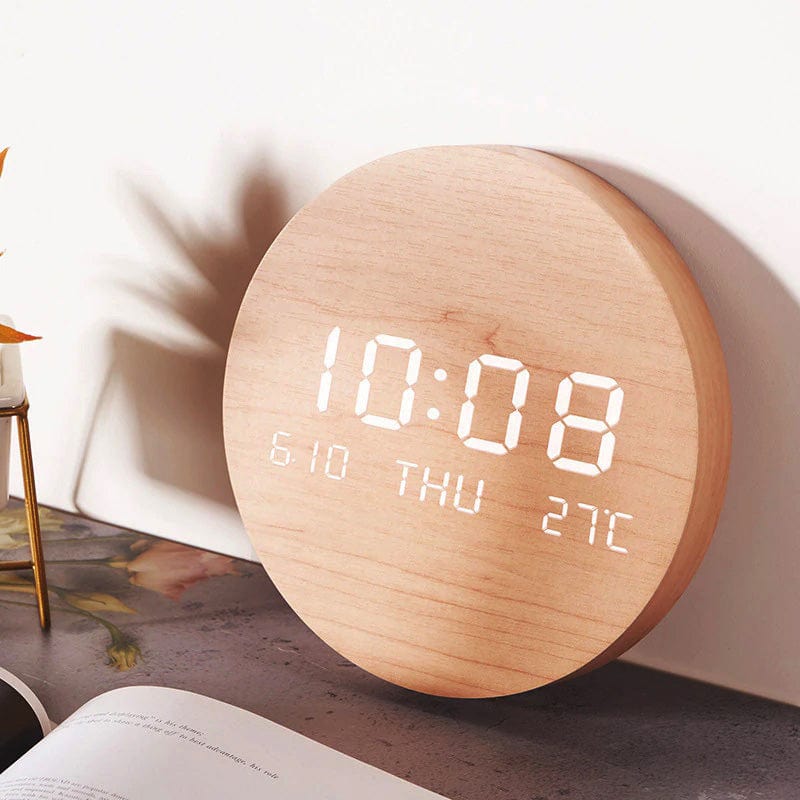 Digital Wall Clock Easy-To-Read Minimalist Scandinavian Battery-Powered