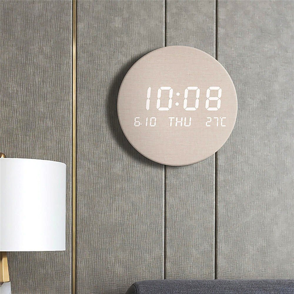 Digital Wall Clock Easy-To-Read Minimalist Scandinavian Battery-Powered
