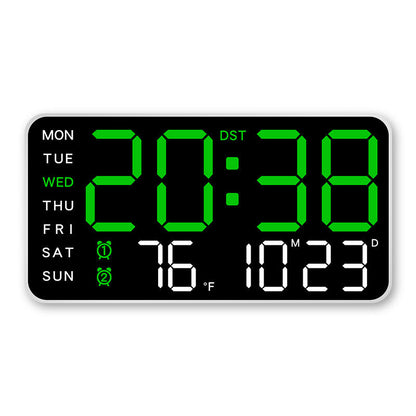 Digital Wall Clock Large LED Time Date & Temperature