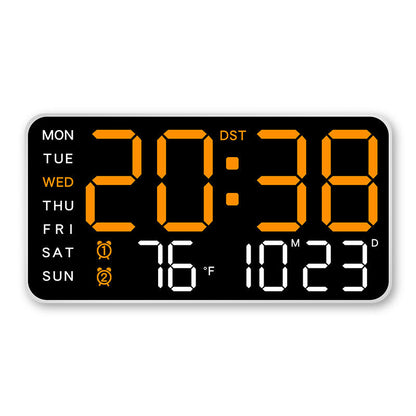 Digital Wall Clock Large LED Time Date & Temperature