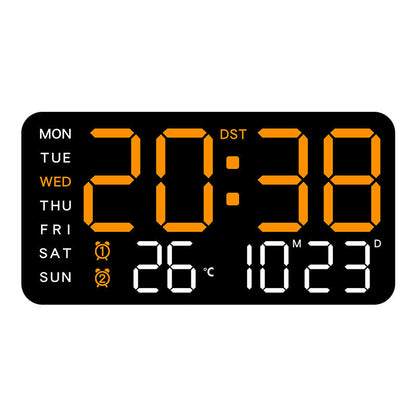 Digital Wall Clock Large LED Time Date & Temperature