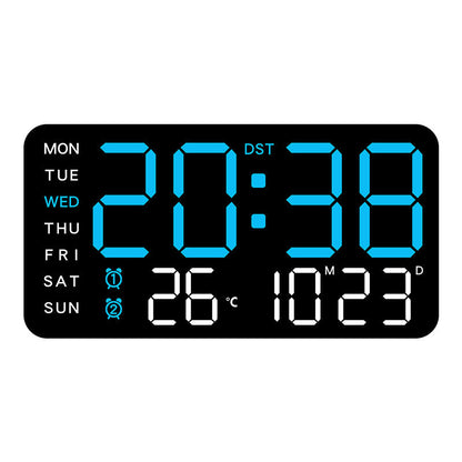 Digital Wall Clock Large LED Time Date & Temperature