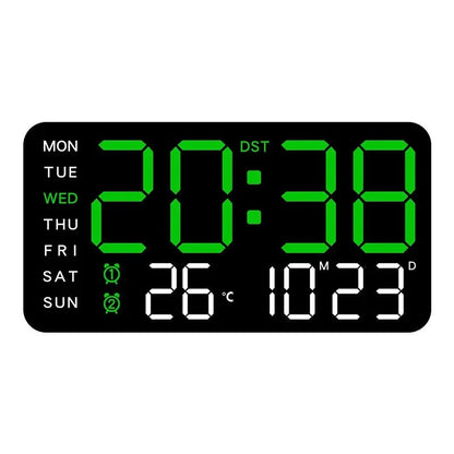 Digital Wall Clock Remote Control Dual Alarm