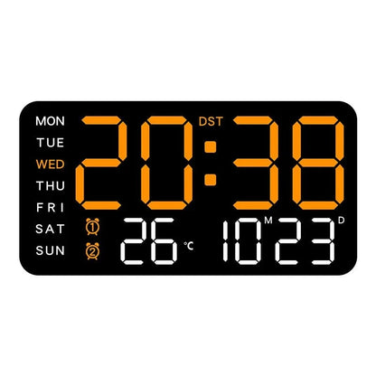 Digital Wall Clock Remote Control Dual Alarm