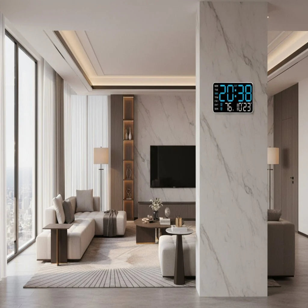 Digital Wall Clock Remote Control Dual Alarm