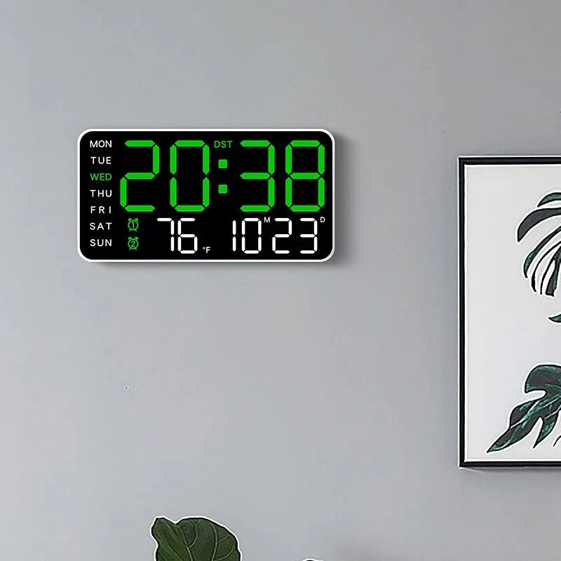 Digital Wall Clock Remote Control Dual Alarm