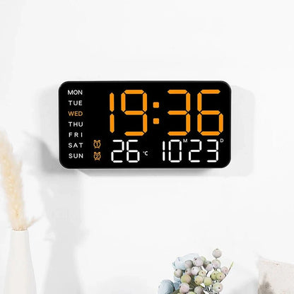 Digital Wall Clock Remote Control Dual Alarm