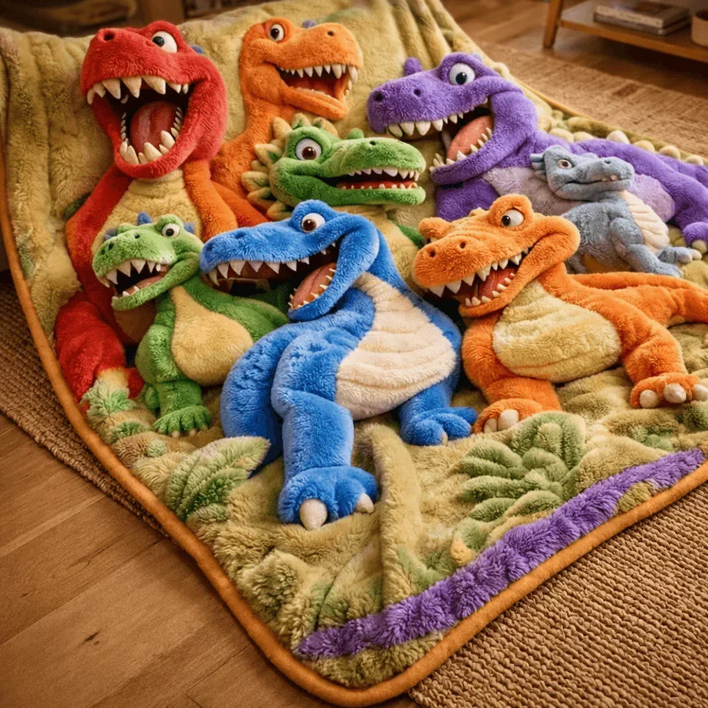 Dinosaur Blanket Ultra-Soft Plush Machine-Washable 3D Print