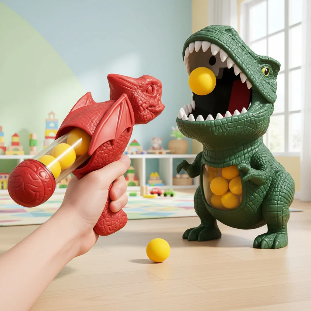 Dinosaur Shooting Game Manual Pump Soft Foam Balls