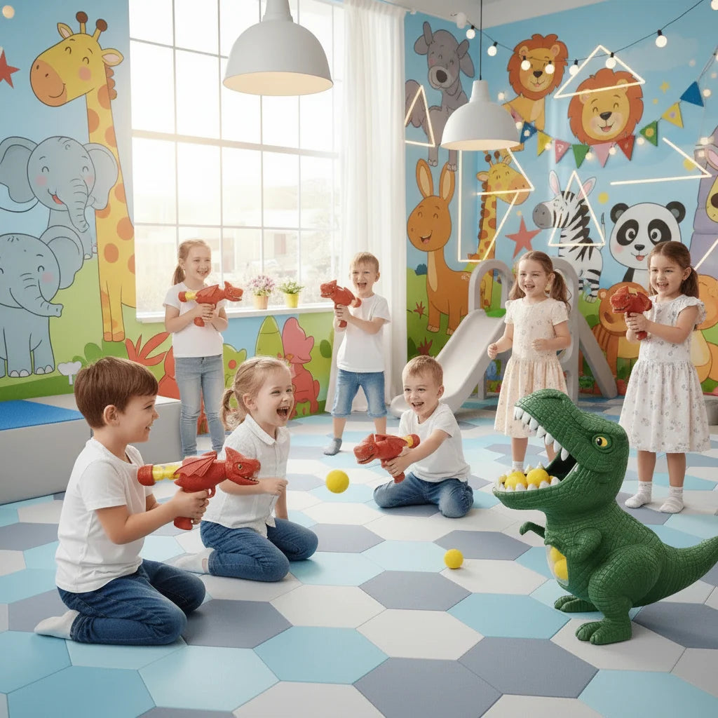 Dinosaur Shooting Game Manual Pump Soft Foam Balls