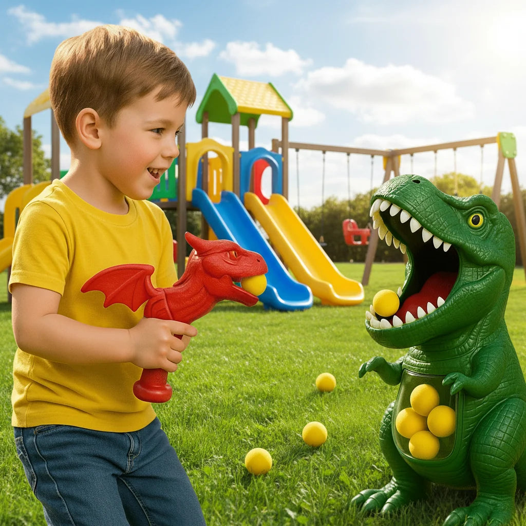 Dinosaur Shooting Game Manual Pump Soft Foam Balls