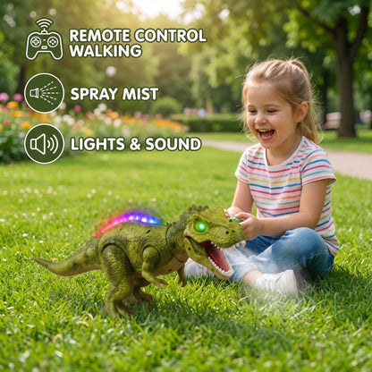 Dinosaur Toy Remote-Controlled Walking T-Rex Mist Lights & Sound