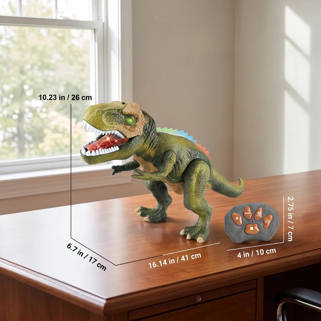 Dinosaur Toy Remote-Controlled Walking T-Rex Mist Lights & Sound