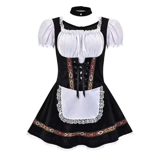 Dirndl Dress Adjustable Lace-Up Bodice Plus Sizes