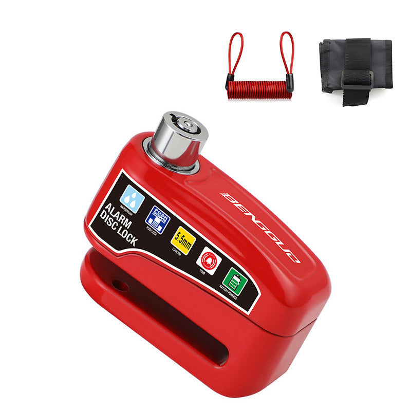 Disc Brake Lock 110 dB Alarm Weather-Resistant Aluminum