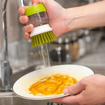Dish Brush Built-In Soap Dispenser & Non-Slip Handle