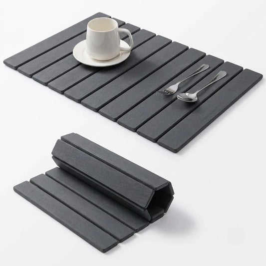 Dish Drying Mat Absorbent Diatomite Foldable Slats