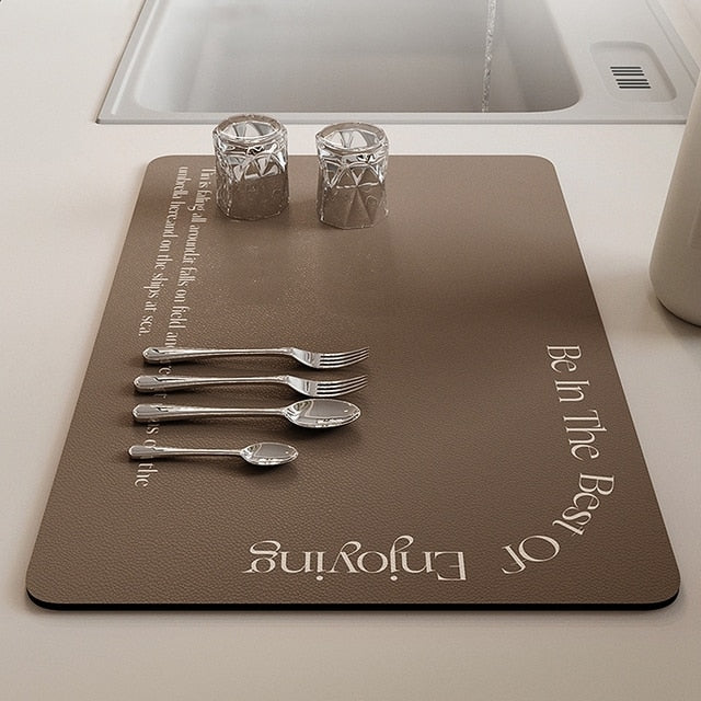 Dish Drying Mat Antibacterial Non-Slip Quick-Drying