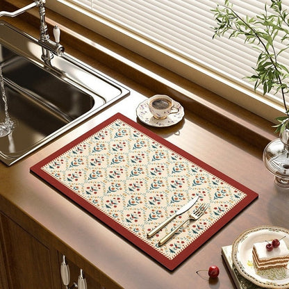 Dish Drying Mat Antibacterial Non-Slip Quick-Drying