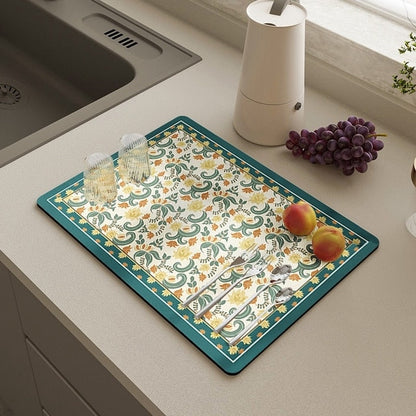 Dish Drying Mat Antibacterial Non-Slip Quick-Drying