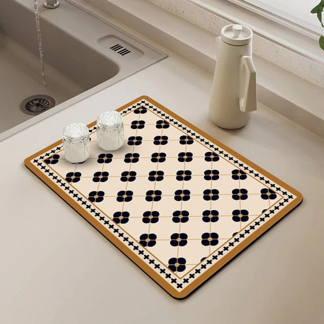 Dish Drying Mat Antibacterial Non-Slip Quick-Drying