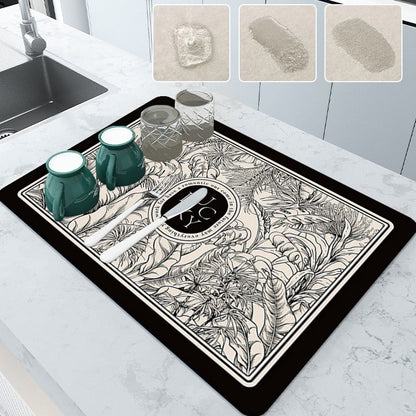 Dish Drying Mat Antibacterial Non-Slip Quick-Drying