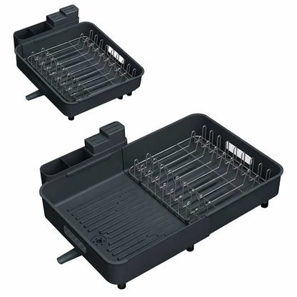Dish Drying Rack Expandable With Drain Tray