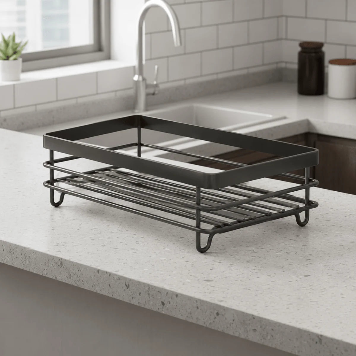 Dish Drying Rack Foldable Stainless Steel Non-Slip Feet