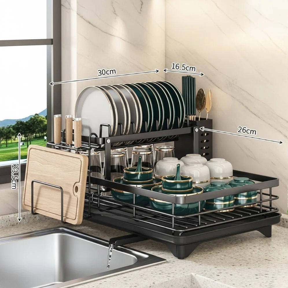 Dish Drying Rack Foldable Stainless Steel Non-Slip Feet