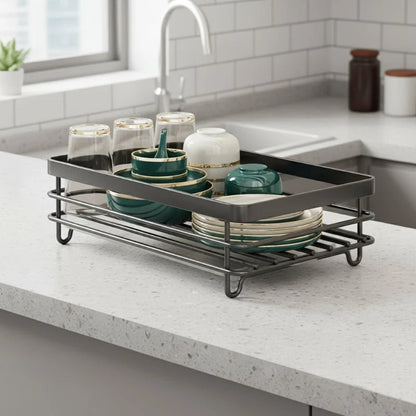 Dish Drying Rack Foldable Stainless Steel Space-Saving Design
