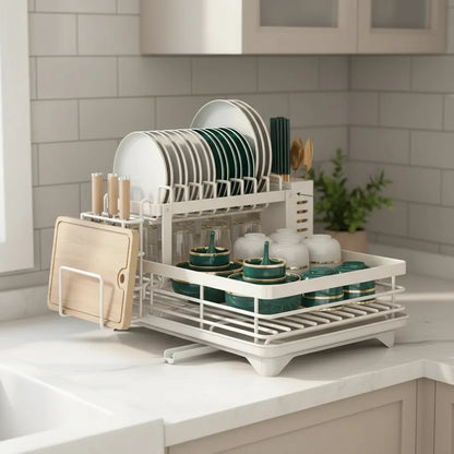 Dish Drying Rack Foldable Stainless Steel Space-Saving Design