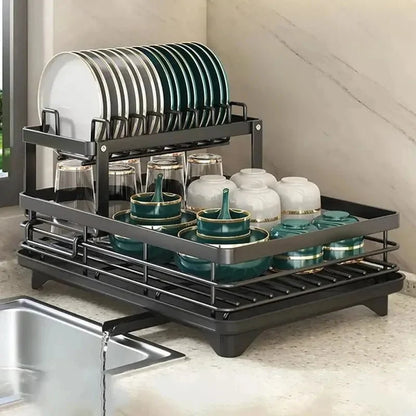 Dish Drying Rack Foldable Stainless Steel Space-Saving Design