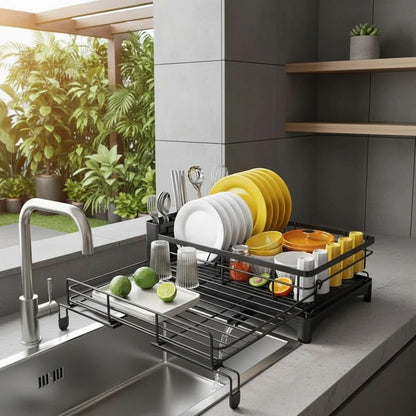 Dish Drying Rack Large-Capacity Integrated Drip Tray